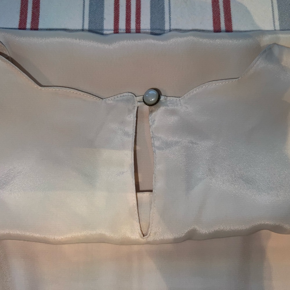 Vintage cream scalloped blouse